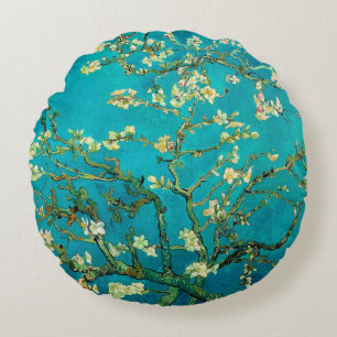 Vincent Van Gogh Blossoming Almond Träd Blommigt A Rund Kudde