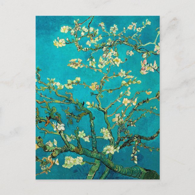Vincent Van Gogh Blossoming Almond Träd Blommigt A Vykort (Framsida)