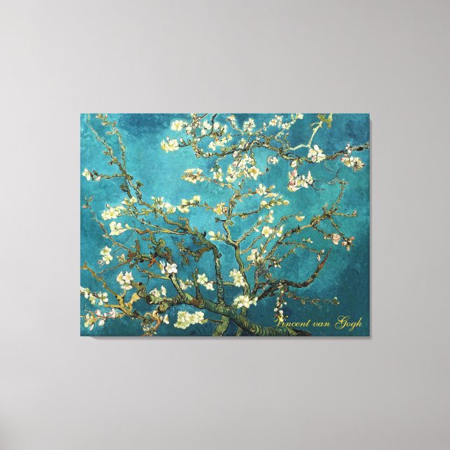 Vincent van Gogh, Blossoming Almond Träd Canvastryck (Framsida)