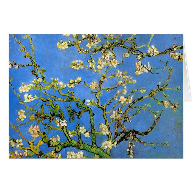 Vincent Van Gogh - Blossoming Almond Träd Fine Art Hälsningskort (Framsidan Horizontal)
