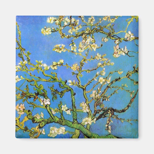 Vincent Van Gogh - Blossoming Almond Träd Fine Art Magnet (Framsidan)