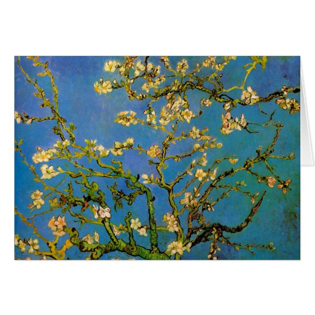 Vincent van Gogh - Blossoming Almond Träd Hälsningskort (Framsidan Horizontal)