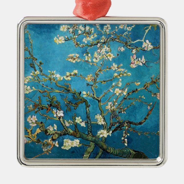 Vincent van Gogh, Blossoming Almond Träd Julgransprydnad Metall (Framsidan)