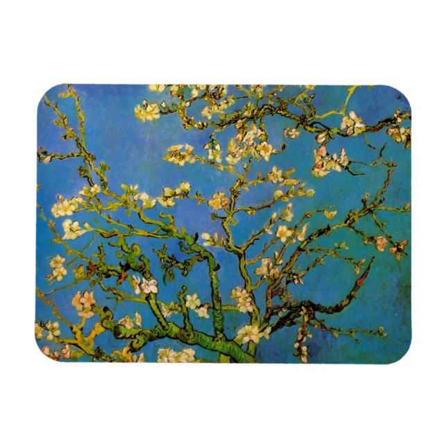 Vincent van Gogh - Blossoming Almond Träd Magnet (Horisontell)