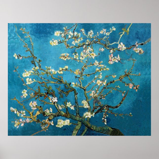 Vincent van Gogh, Blossoming Almond Träd Poster (Framsidan)