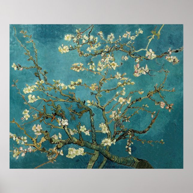 Vincent Van Gogh - Blossoming Almond Träd Poster (Framsidan)