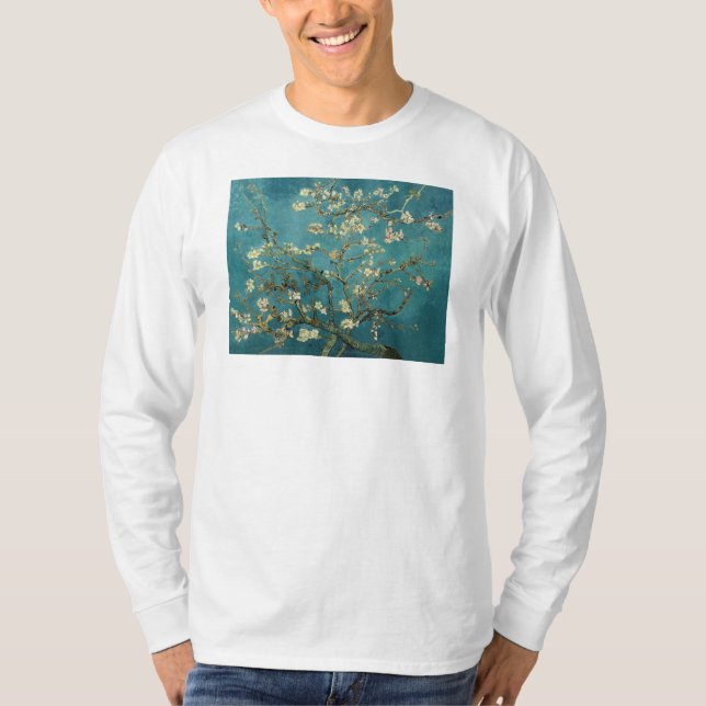Vincent Van Gogh - Blossoming Almond Träd T Shirt (Framsida)