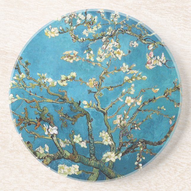Vincent van Gogh, Blossoming Almond Träd Underlägg Sandsten (Framsidan)