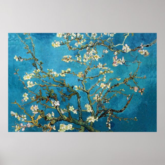 Vincent van Gogh, Blossoming Almond Träd. Vintage Poster (Framsidan)