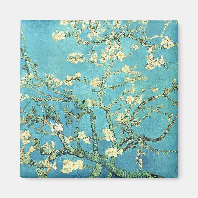 Vincent van Gogh Blossomong Almond Träd Magnet (Framsidan)