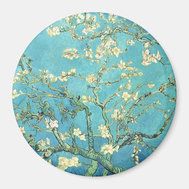 Vincent van Gogh Blossomong Almond Träd Magnet (Framsidan)