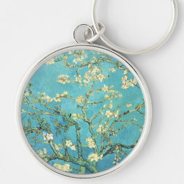 Vincent van Gogh Blossomong Almond Träd Rund Silverfärgad Nyckelring