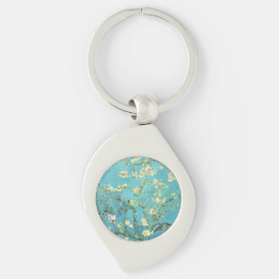 Vincent van Gogh Blossomong Almond Träd Swirl Silverfärgad Nyckelring