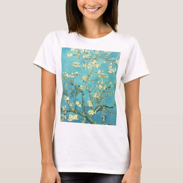 Vincent van Gogh Blossomong Almond Träd T Shirt (Framsida)