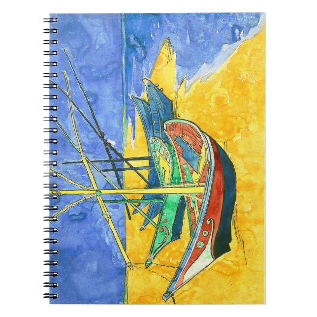 Vincent van Gogh Boats vid Saintes-Marie vattencol Anteckningsbok (Framsidan)