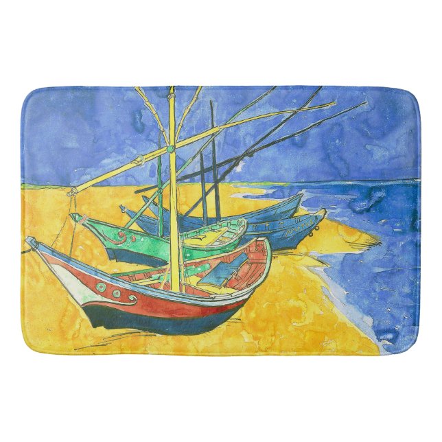 Vincent van Gogh Boats vid Saintes-Marie vattencol Badrumsmatta (Framsidan)
