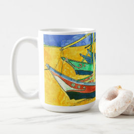 Vincent van Gogh Boats vid Saintes-Marie vattencol Kaffemugg