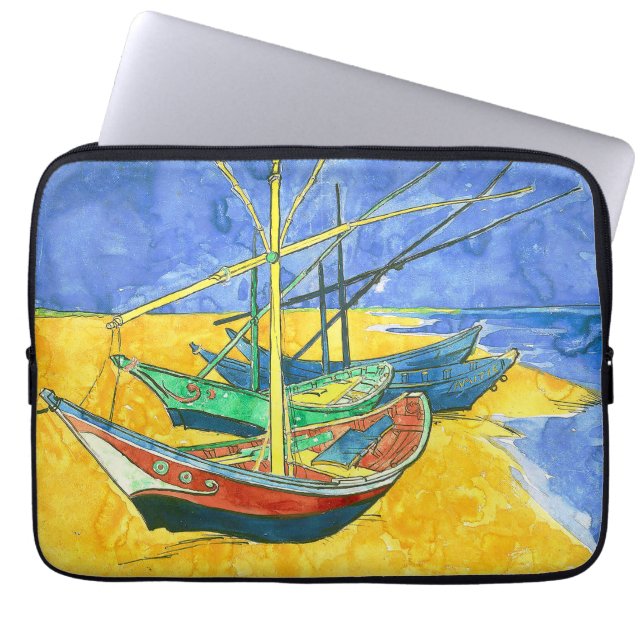 Vincent van Gogh Boats vid Saintes-Marie vattencol Laptop Fodral (Framsidan)