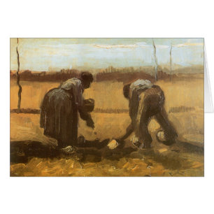 Vincent van Gogh - Bönder planterar potatis Hälsningskort