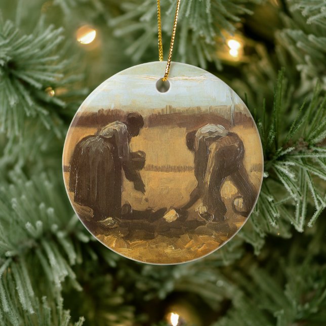 Vincent van Gogh - Bönder planterar potatis Julgransprydnad Keramik (Träd)