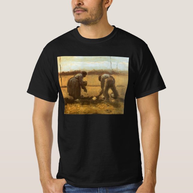 Vincent van Gogh - Bönder planterar potatis T-shirt (Framsida)