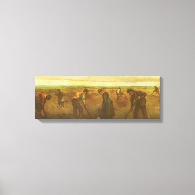 Vincent van Gogh - Bönder som planterar potatis Canvastryck (Framsida)