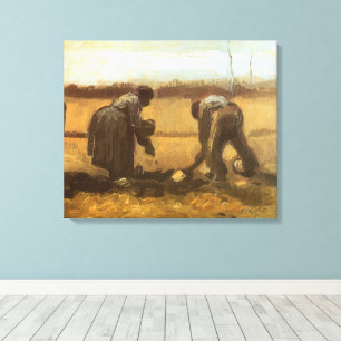 Vincent van Gogh - Bönder som planterar potatis Canvastryck