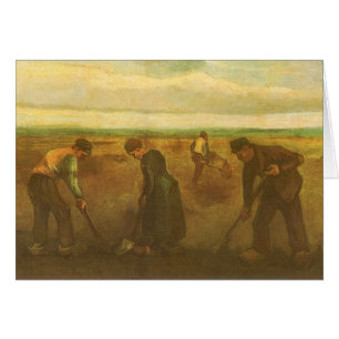 Vincent van Gogh - Bönder som planterar potatis Hälsningskort