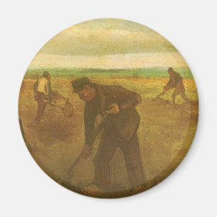 Vincent van Gogh - Bönder som planterar potatis Magnet