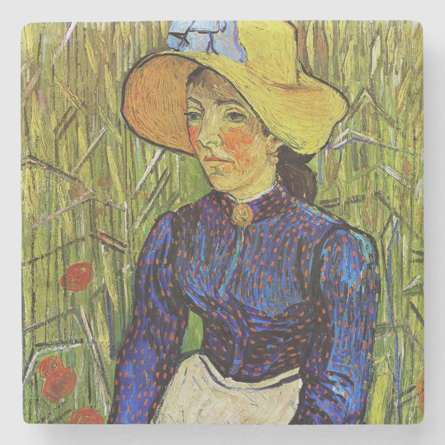 Vincent van Gogh - Bondflicka med halmhatt Stenunderlägg (Framsidan)