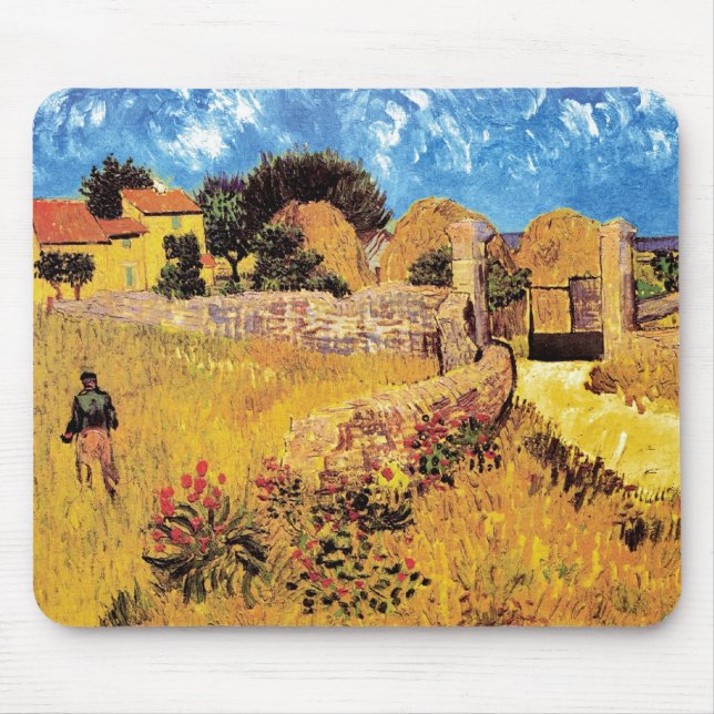Vincent Van Gogh - Bondgård i Provence Finkonst Musmatta (Framsidan)