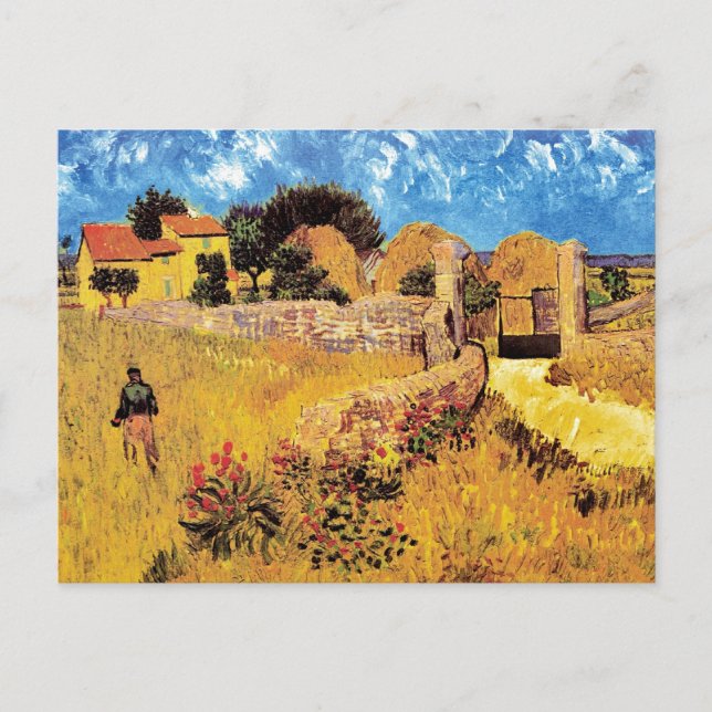 Vincent Van Gogh - Bondgård i Provence Finkonst Vykort (Framsida)