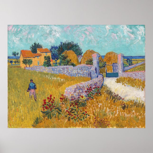 Vincent van Gogh - Bondgård i Provence Poster (Framsidan)