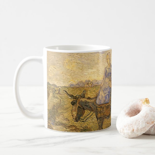 Vincent van Gogh - Bondpar som går till arbetet Kaffemugg (Med munk)