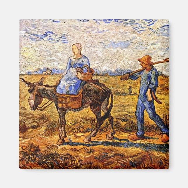 Vincent Van Gogh - Bondpar som går till arbetet Magnet (Framsidan)