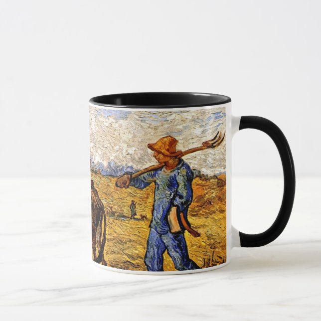 Vincent Van Gogh - Bondpar som går till arbetet Mugg (Höger)