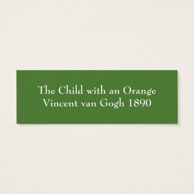 Vincent van Gogh Bookmark Litet Visitkort (Baksidan)