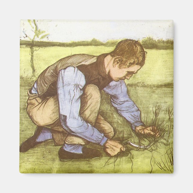 Vincent van Gogh - Boy Cining Grass with Sickle Magnet (Framsidan)