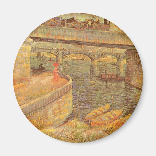 Vincent van Gogh Bridges på andra sidan havet Magnet (Framsidan)