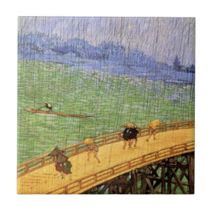 Vincent Van Gogh - Bro i regnet Japansk konst Kakelplatta