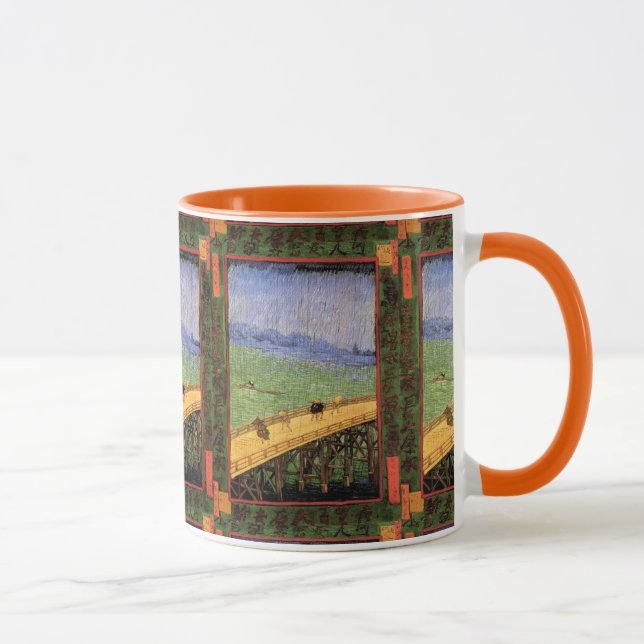 Vincent Van Gogh - Bro I Regnet Japansk Konst Mugg (Höger)