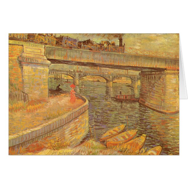 Vincent van Gogh Broar över Seine Asnieres Hälsningskort (Framsidan Horizontal)
