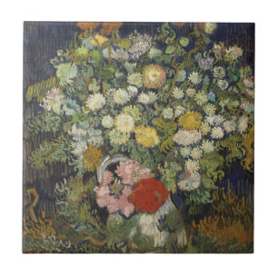 Vincent Van Gogh bukett av blommor i en vas Kakelplatta