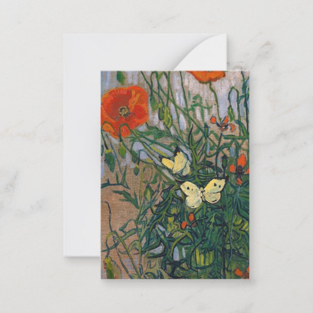 Vincent van Gogh - Butterflies och Poppies Anteckningskort (Framsida)