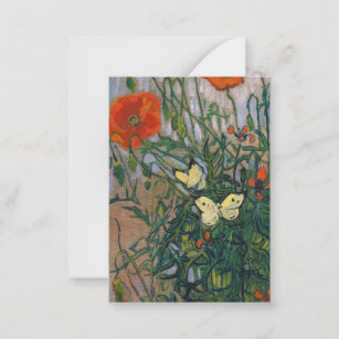 Vincent van Gogh - Butterflies och Poppies Anteckningskort