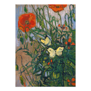 Vincent van Gogh - Butterflies och Poppies Fototryck