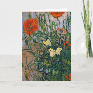 Vincent van Gogh - Butterflies och Poppies Kort