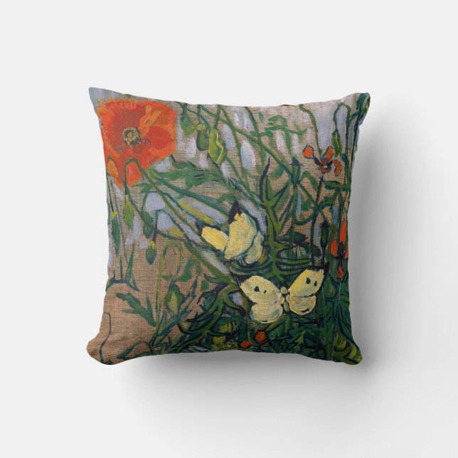 Vincent van Gogh - Butterflies och Poppies Kudde (Framsida)