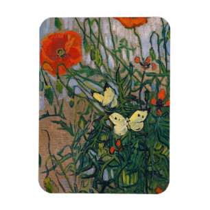 Vincent van Gogh - Butterflies och Poppies Magnet
