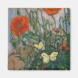 Vincent van Gogh - Butterflies och Poppies Magnet